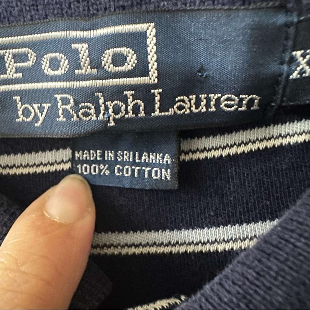 Polo Ralph Lauren Striped Blue And White Luxury Collar Polo Shirt Men’s Size XXL - Picture 7 of 8